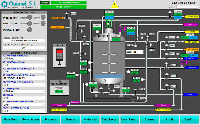 Proyecto realizado de sistema SCADA industrial
